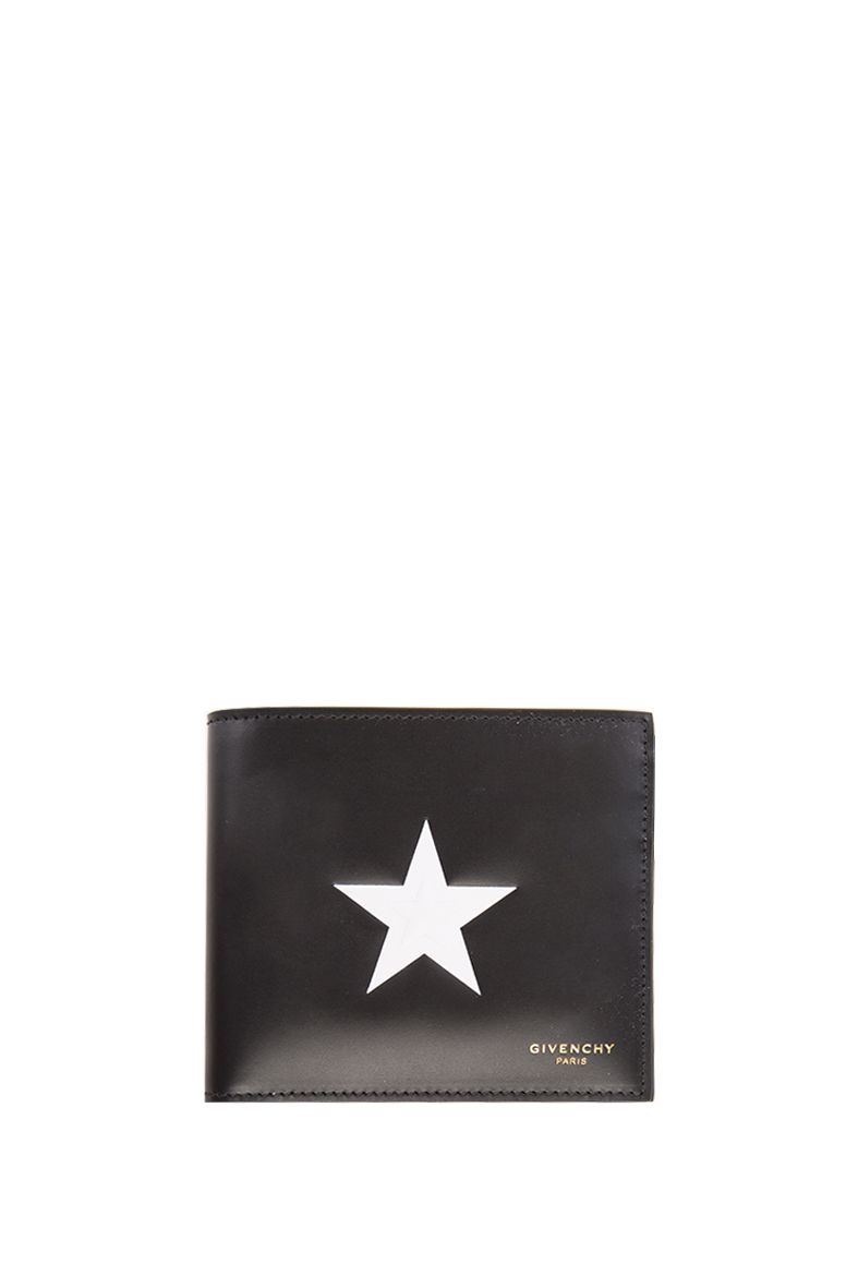 GIVENCHY Embossed Star Leather Classic Wallet, Black | ModeSens