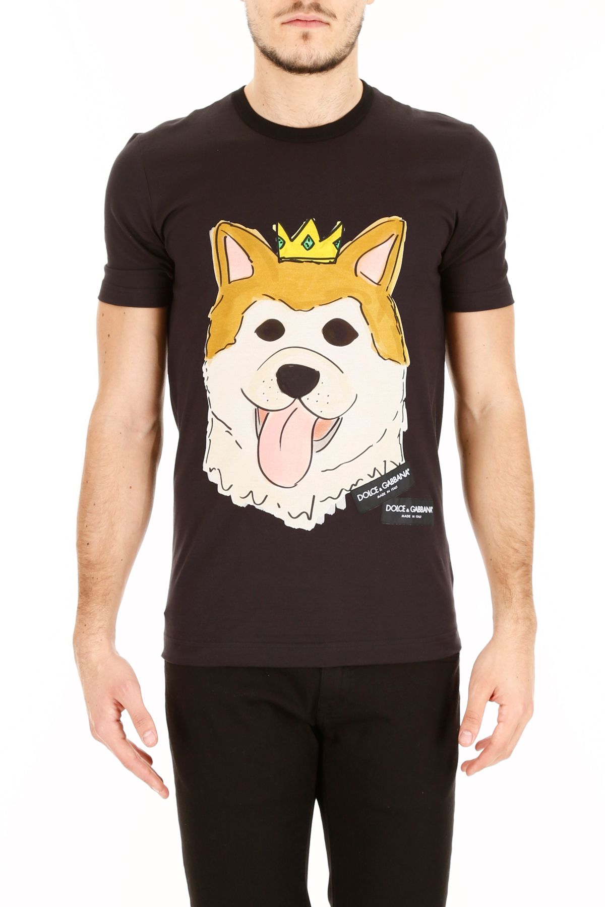 Shop Dolce & Gabbana Dog Print T-shirt In Dog  Neronero