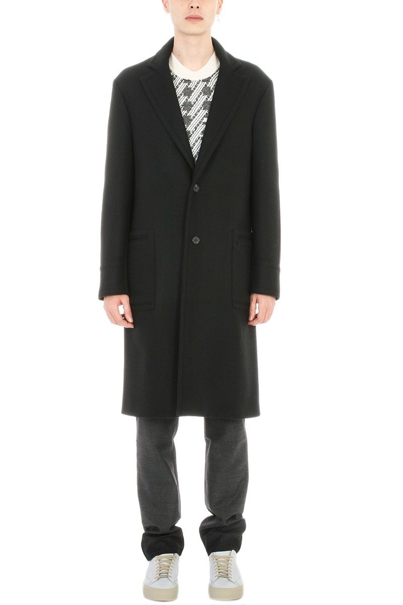 MAISON MARGIELA Black Heavy Wool Coat | ModeSens