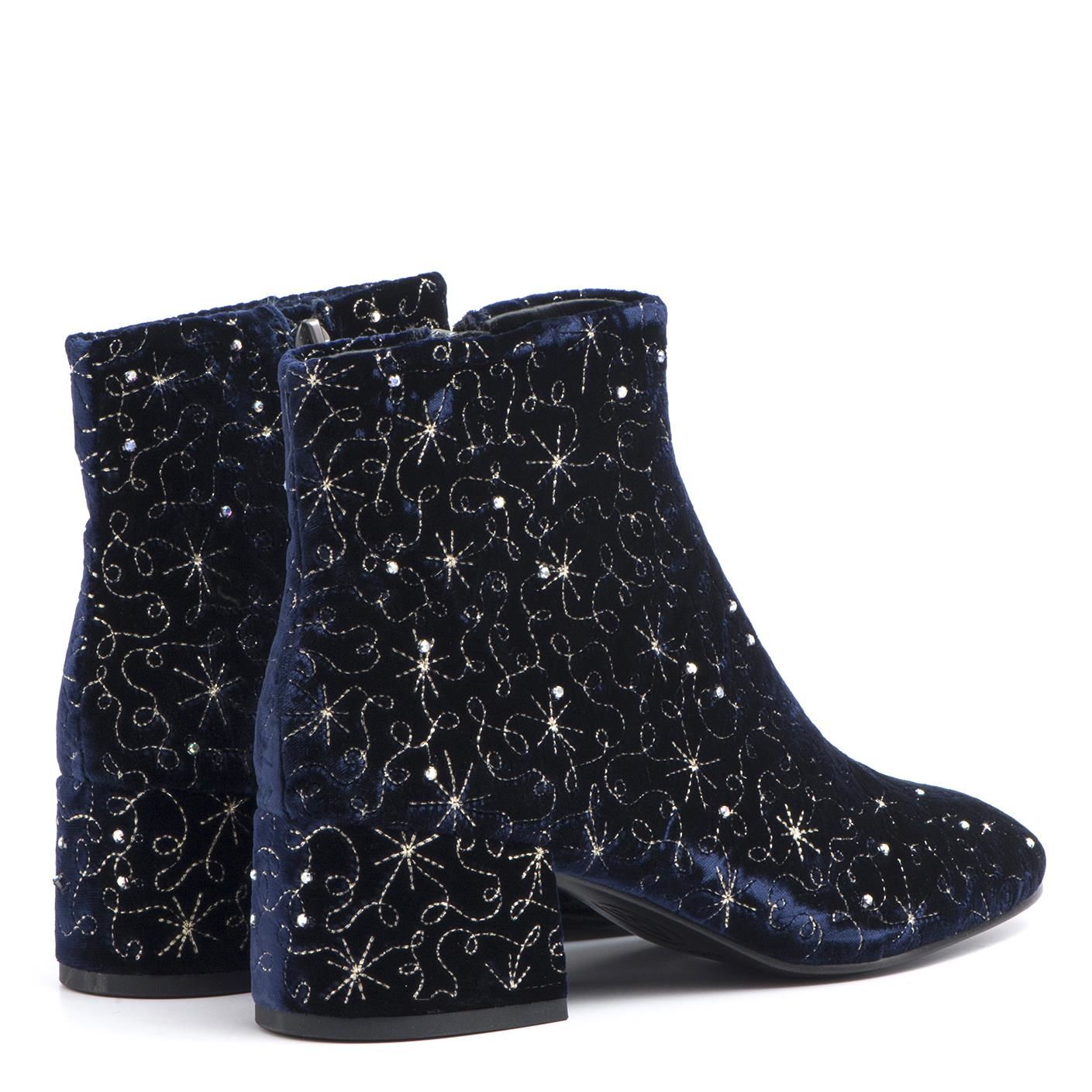Ash - Diamond Booties Midnight Velvet - Blue, Women's Boots | Italist