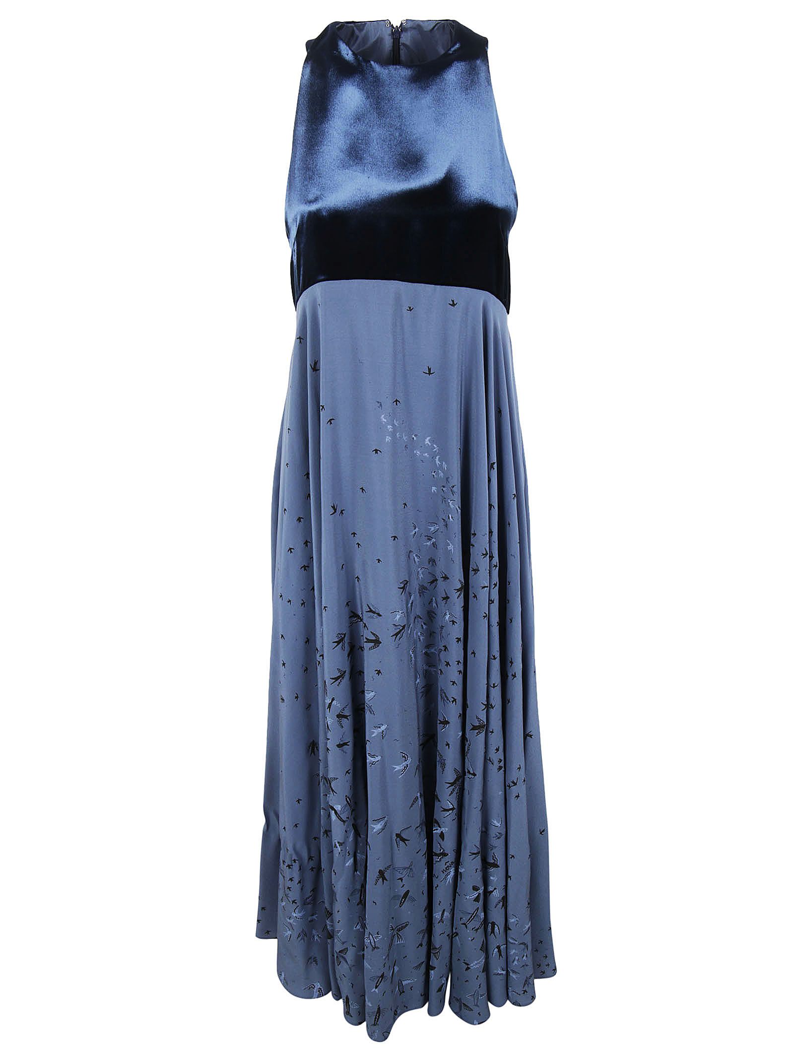 Valentino - Valentino Swallow Metamorphosis Dress - Blue, Women's ...
