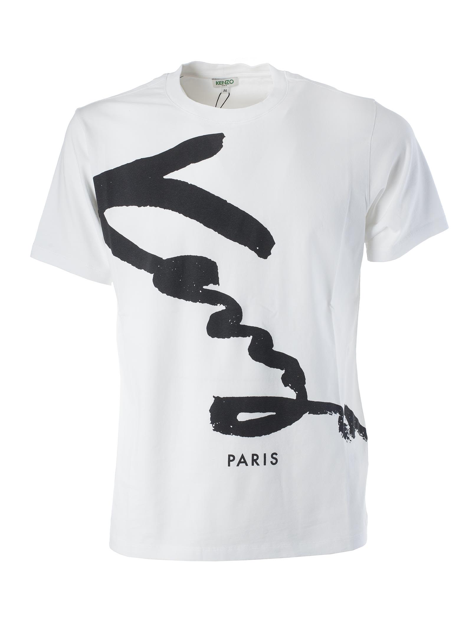 KENZO Signature Logo-Print Short-Sleeve T-Shirt, White | ModeSens