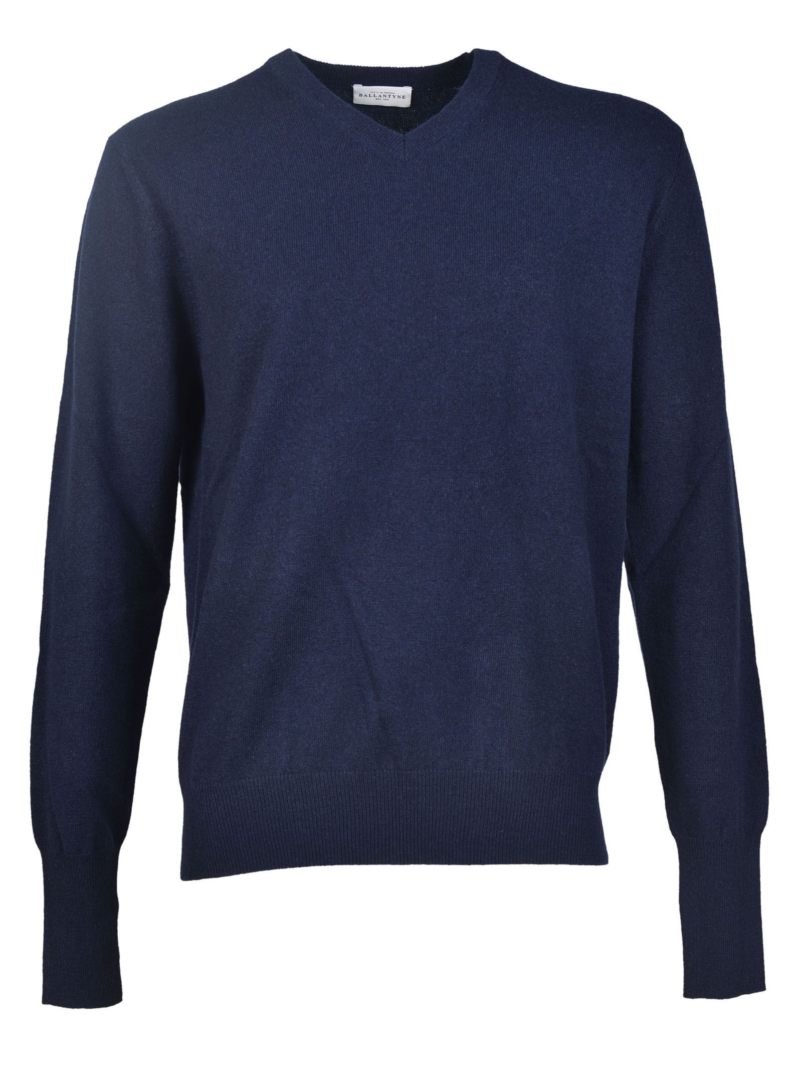 Ballantyne - Ballantyne Cashmere Sweater - Nero Navy, Men's Sweaters ...