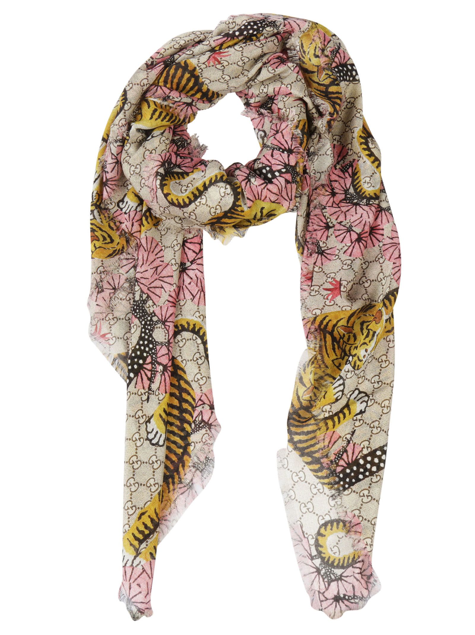 Gucci - Gucci Supreme Tiger Scarf - Multicolor, Women's Scarves & Wraps