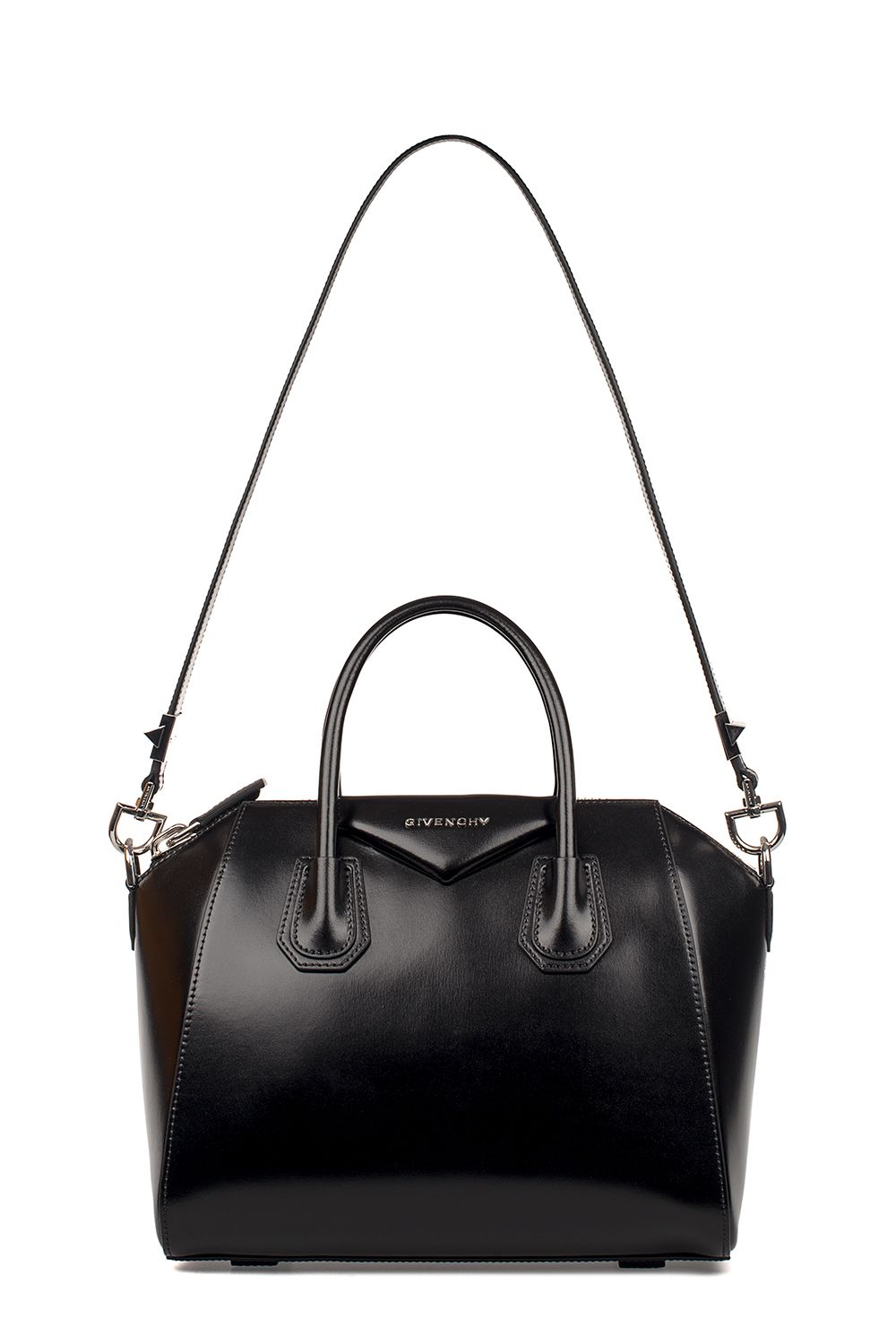Givenchy Black Small Antigona Brushed Leather Top Handle Bag | ModeSens