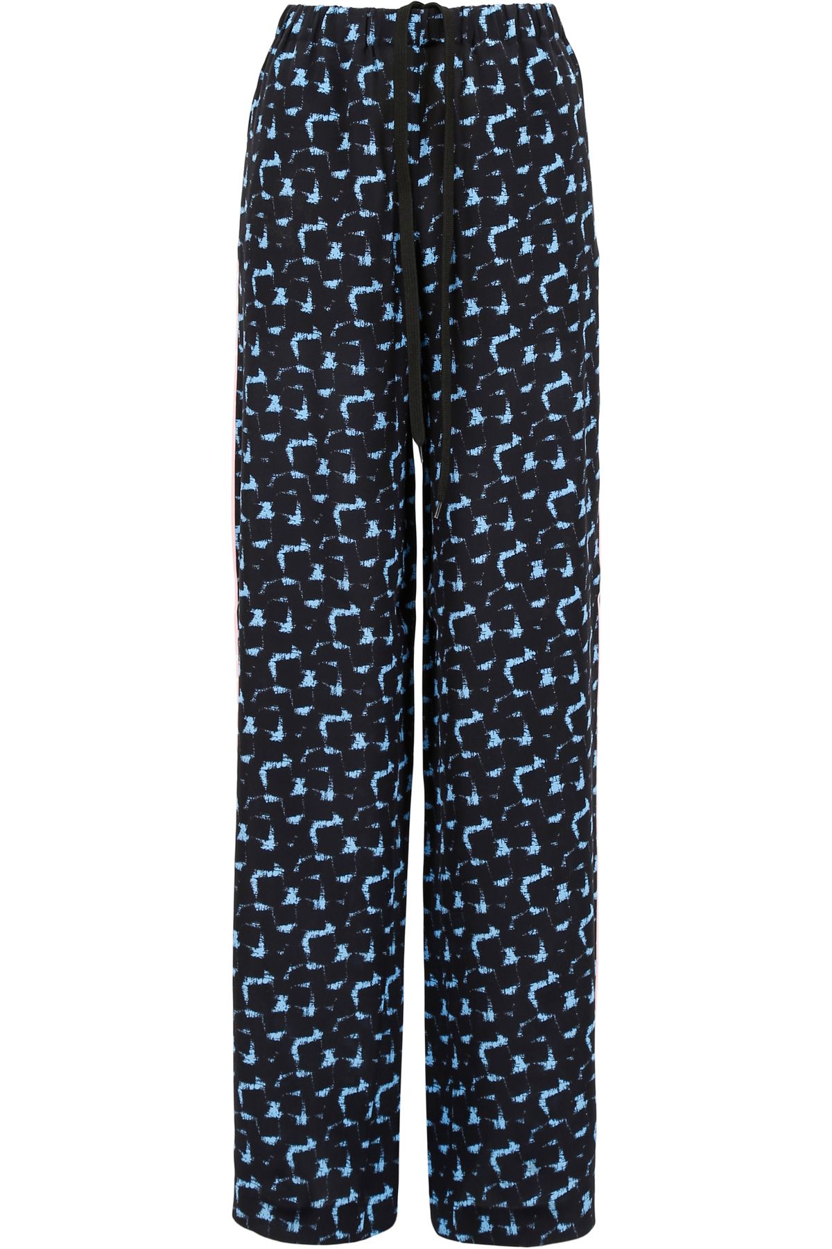 Marni Printed Silk Pyjama Trousers In Cobaltblu | ModeSens
