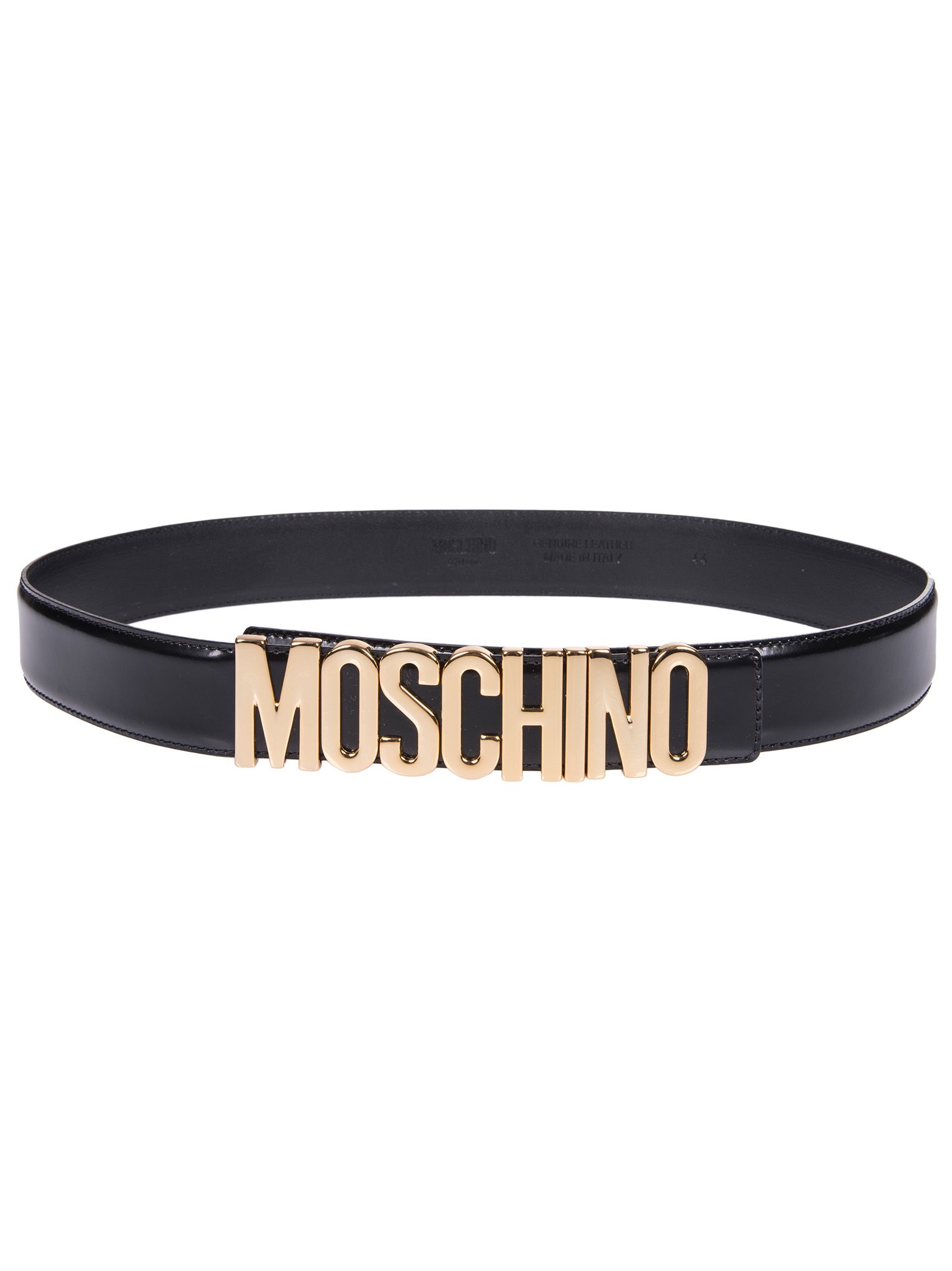 Moschino - Moschino Logo Plaque Belt - Black, Women's Belts | Italist