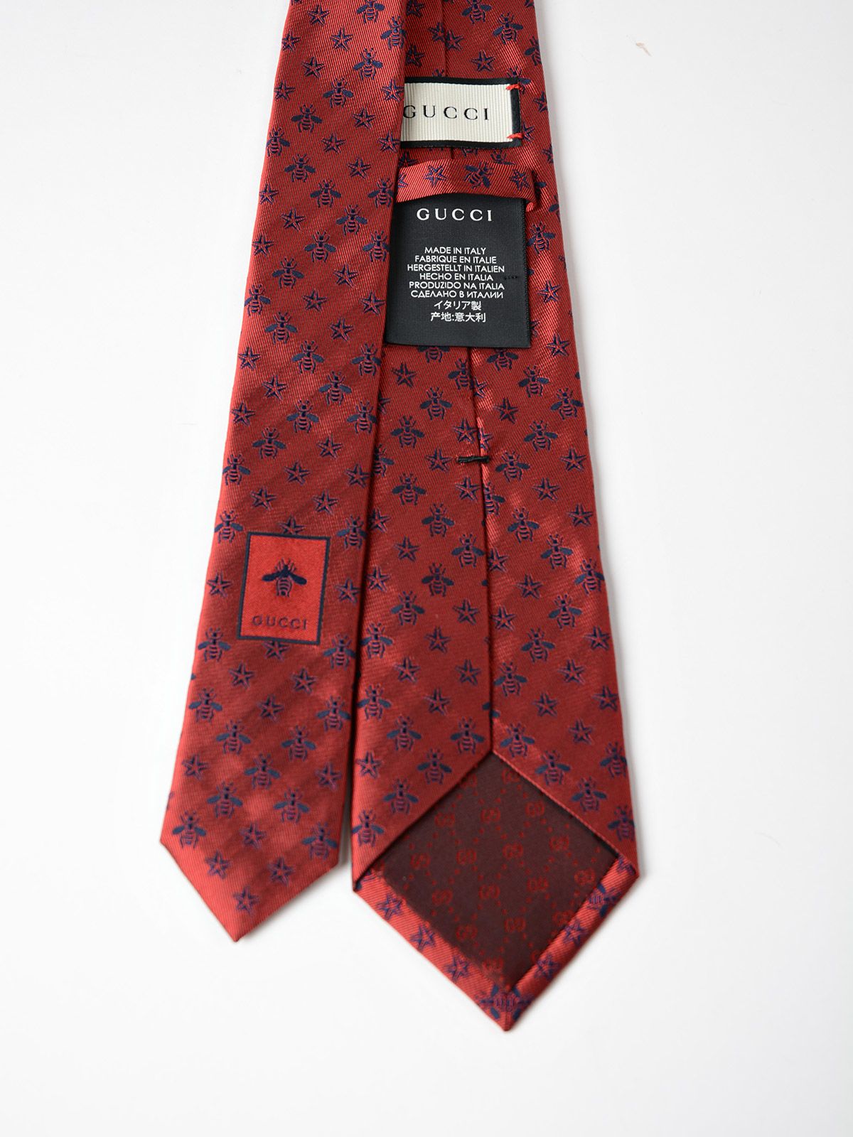 Gucci - Gucci Regular Bee Tie - Red/blue, Men's Ties | Italist