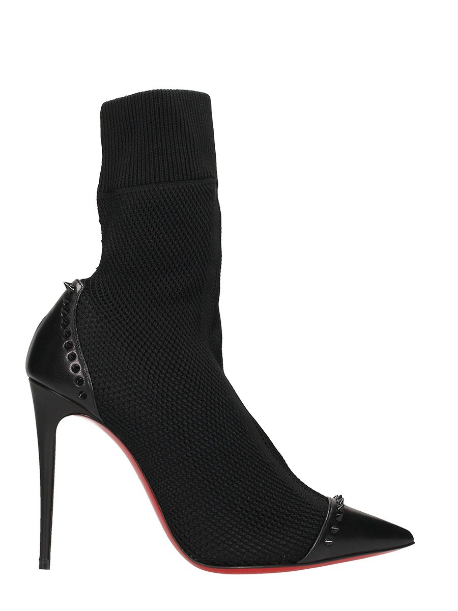 Christian Louboutin Dovi Dova 100 Spiked Cap Toe Knit Mesh Booties ...