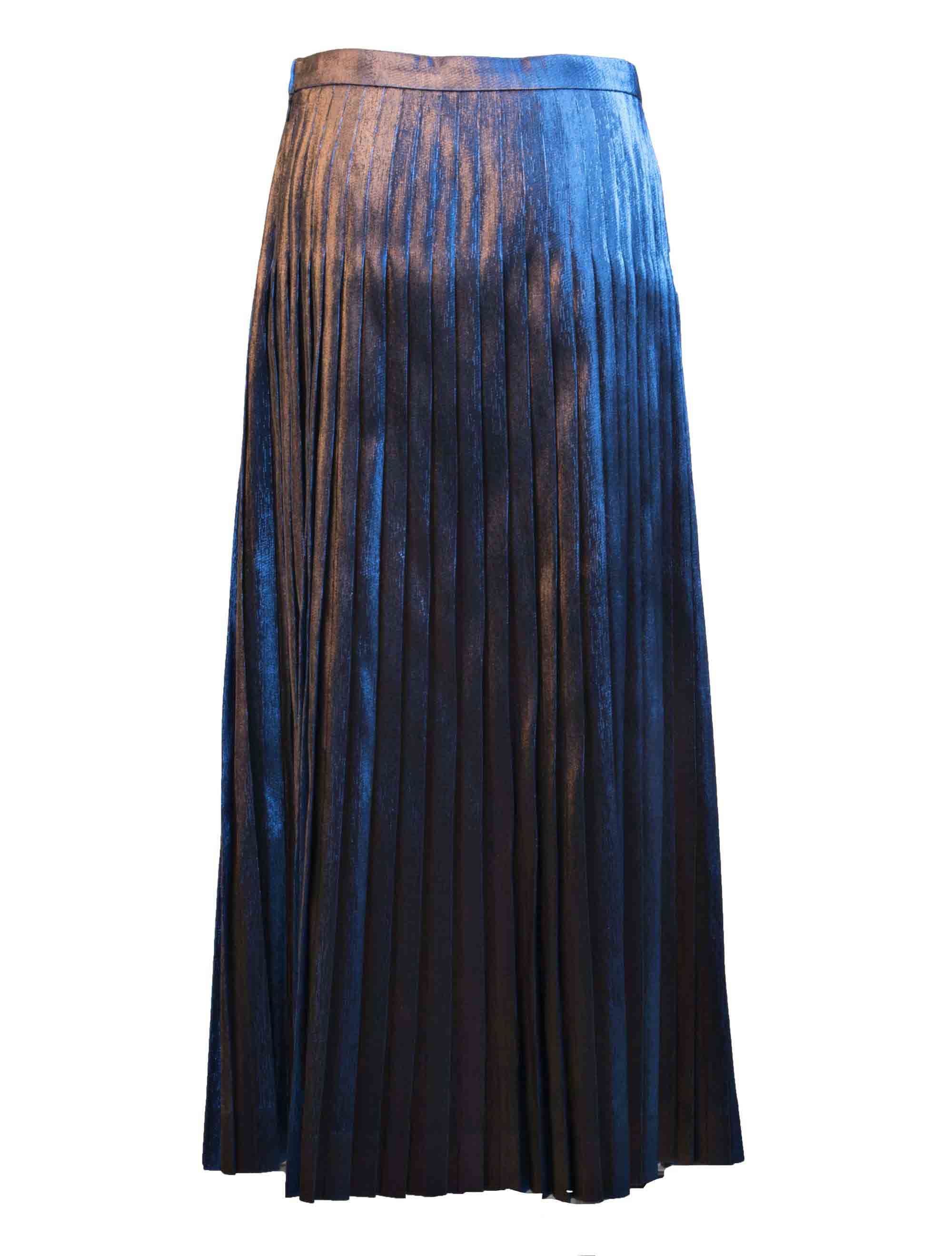 Dries Van Noten Soyo Pleated Viscose Skirt In Blu | ModeSens