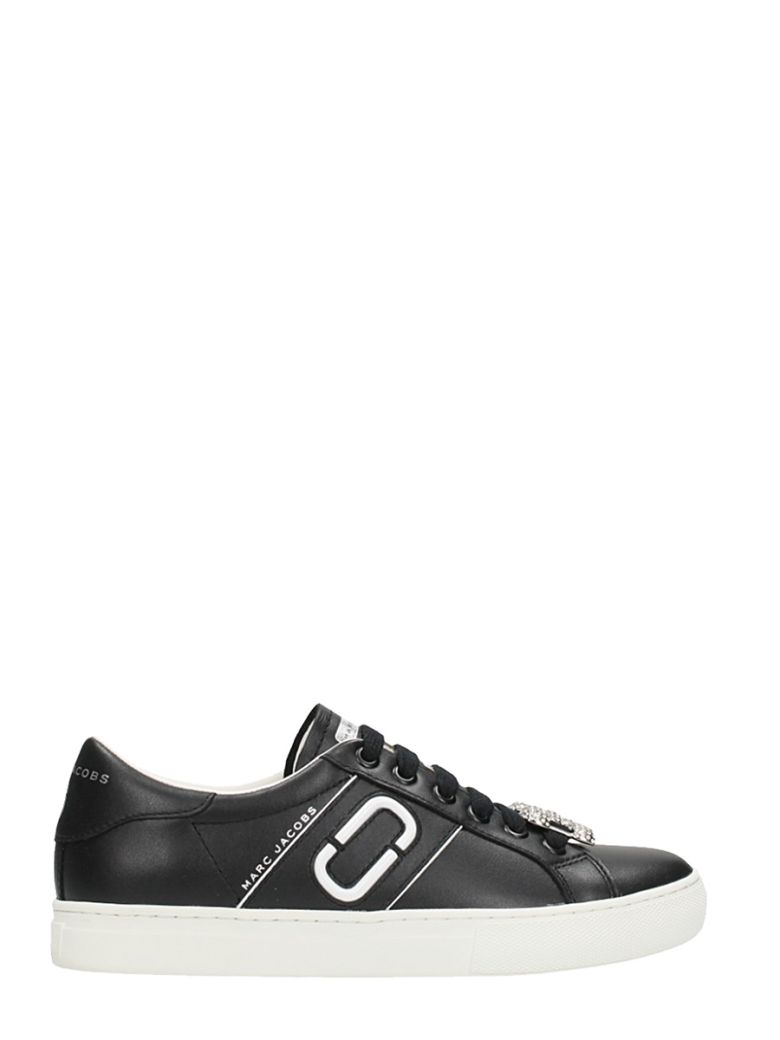 MARC JACOBS BLACK LEATHER SNEAKERS,10588564