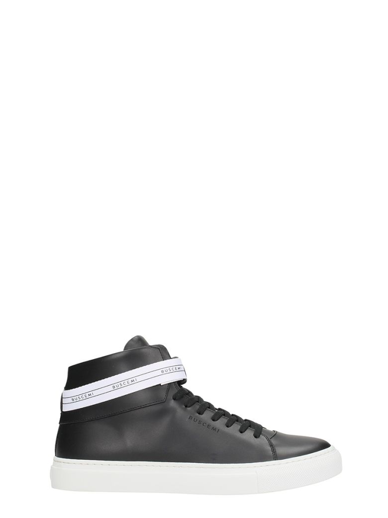 BUSCEMI BLACK LEATHER SNEAKERS,10631107