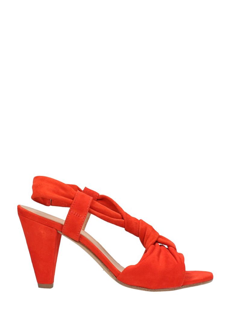 JANET & JANET SUEDE RED SANDALS,10596175