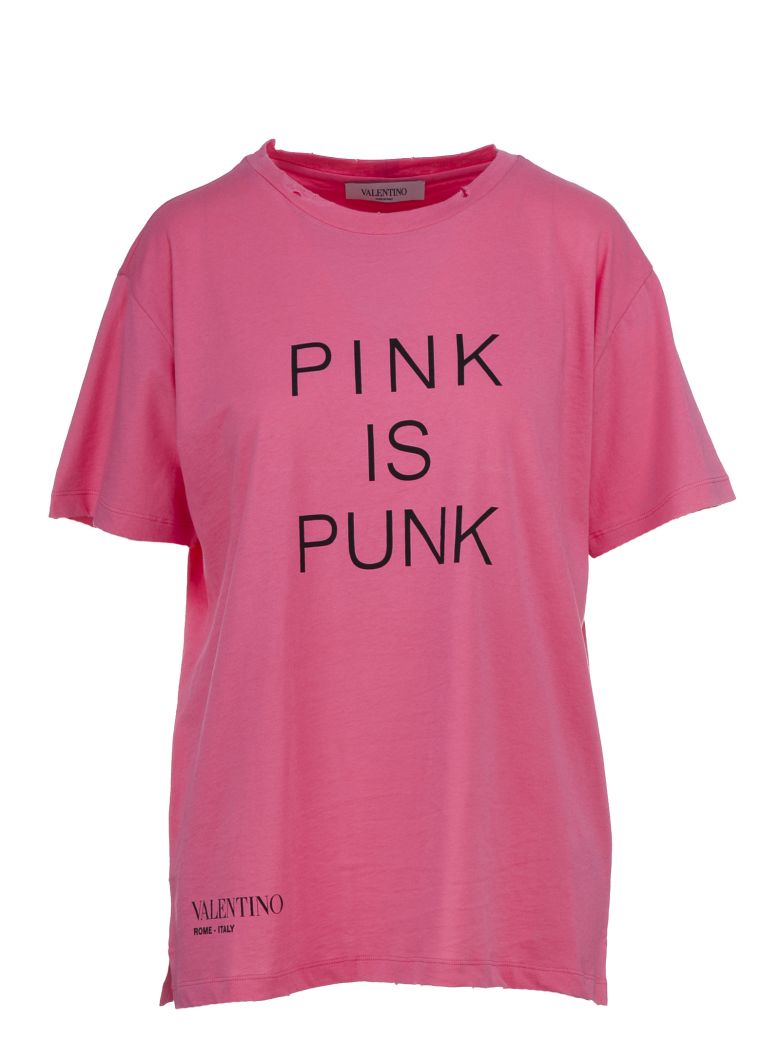 pink is punk印图织棉t恤