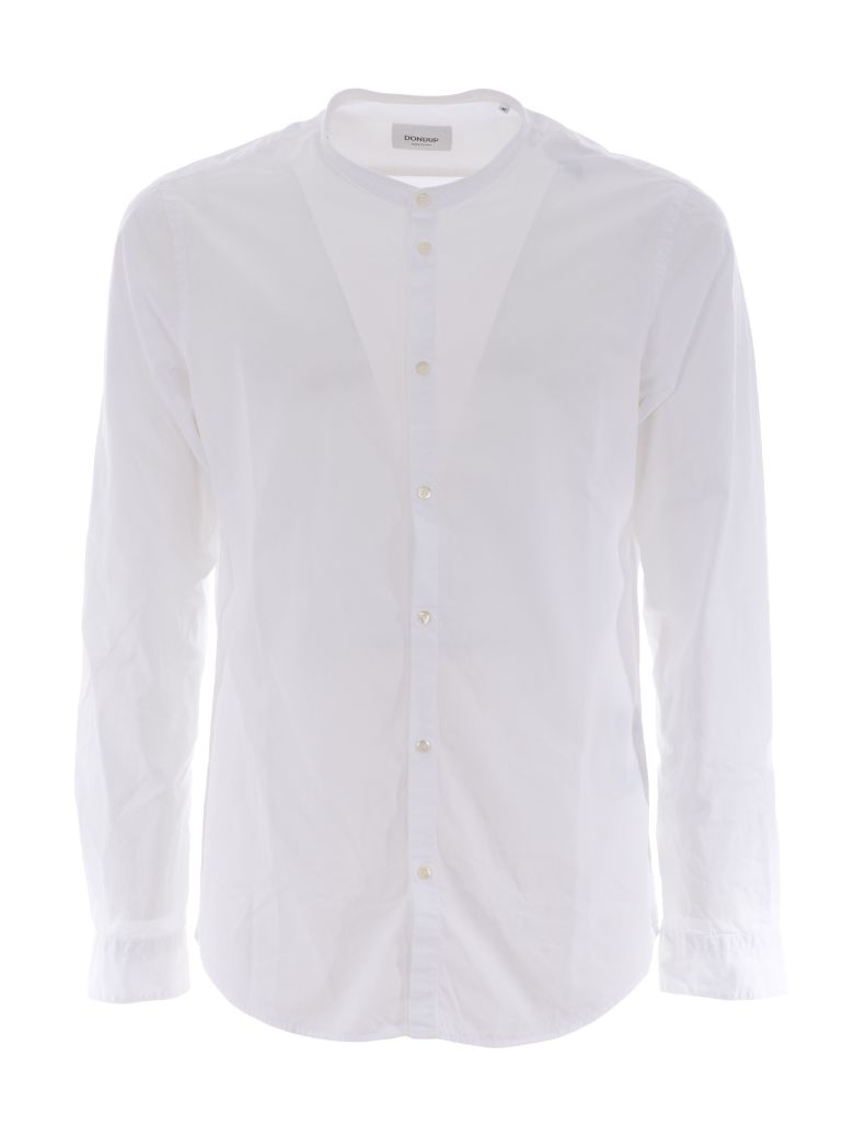 Dondup Mandarin Collar Shirt In Bianco | ModeSens