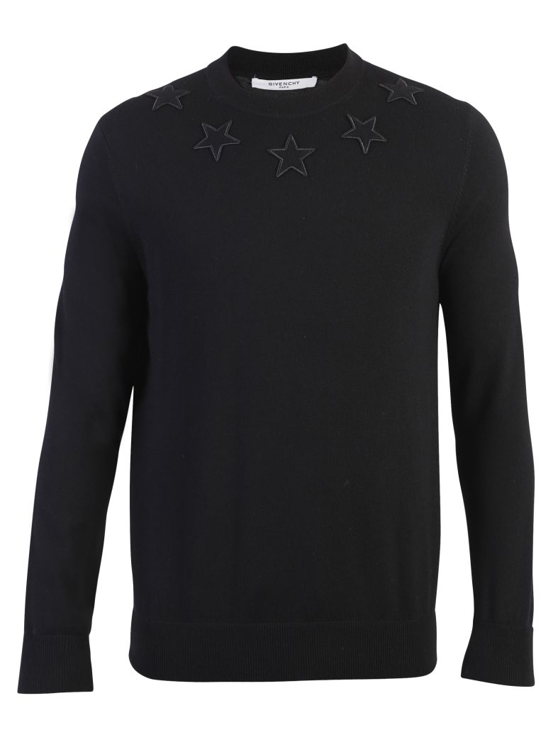 GIVENCHY BLACK STARS PATCHES SWEATER,10620832