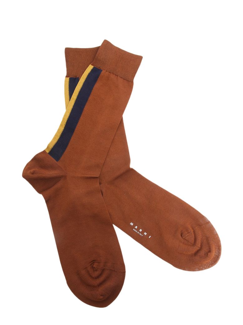 MARNI SOCKS WITH TWO COLOURED BANDS,10628733