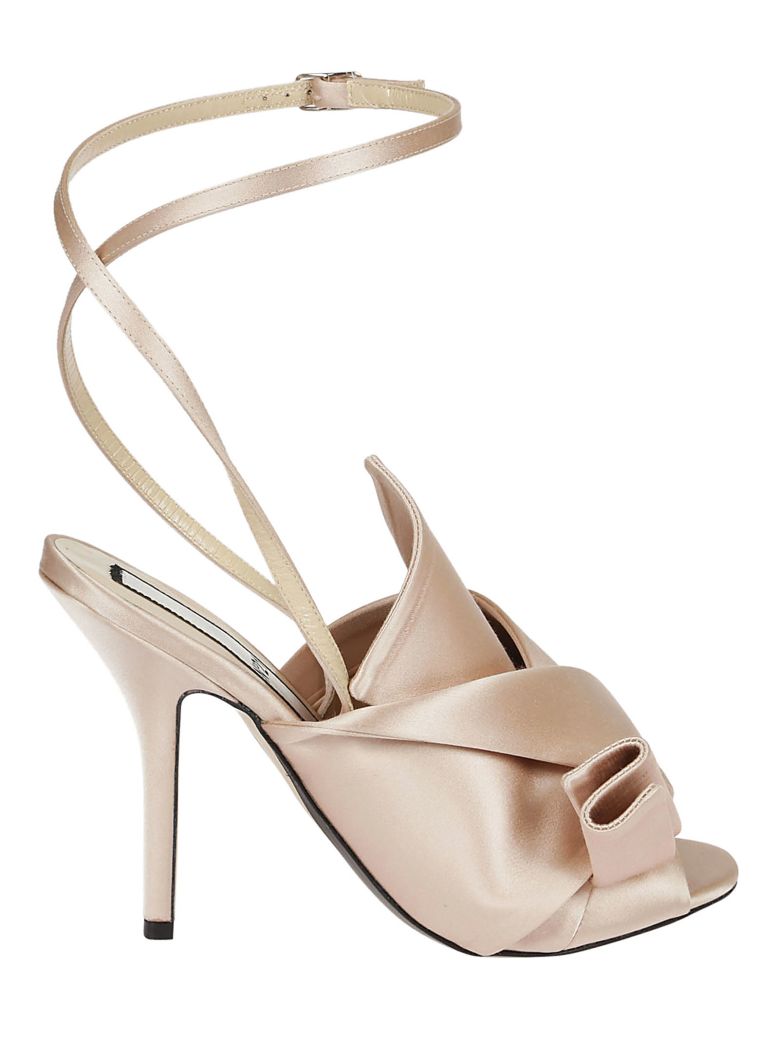 N.21 - N21 Satin Bow Mules - Pink, Women's Sandals | Italist