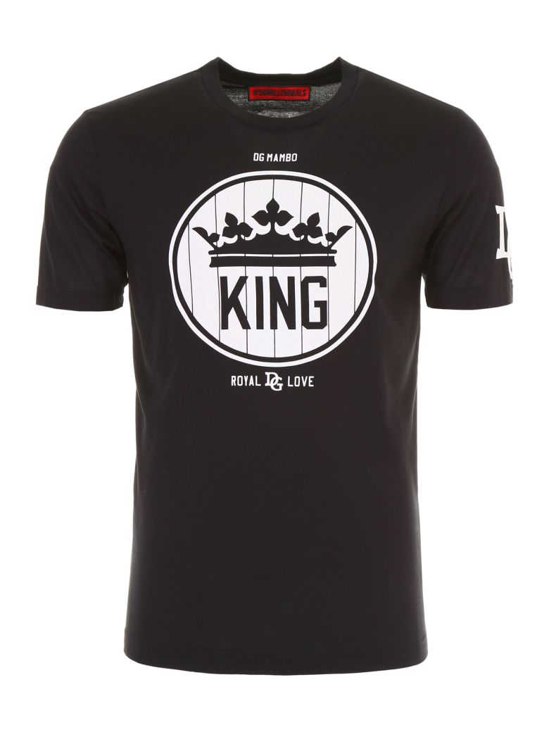 dolce and gabbana 黑色皇冠king图案 t 恤