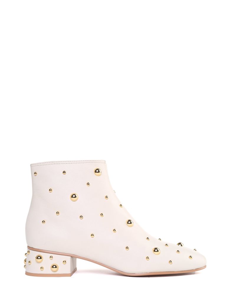 SEE BY CHLOÉ JARVIS STUD-EMBELLISHED LEATHER BOOTIES,10630014