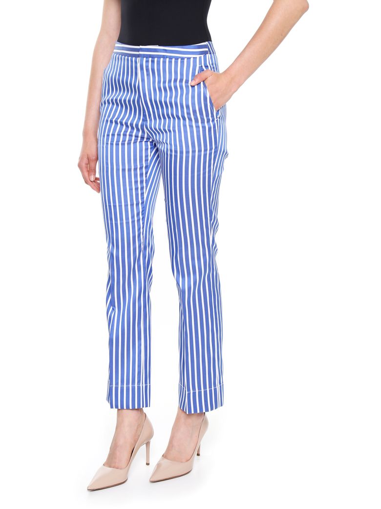 PORTS 1961 Striped Trousers, Cports:Navy Pearlbianco | ModeSens