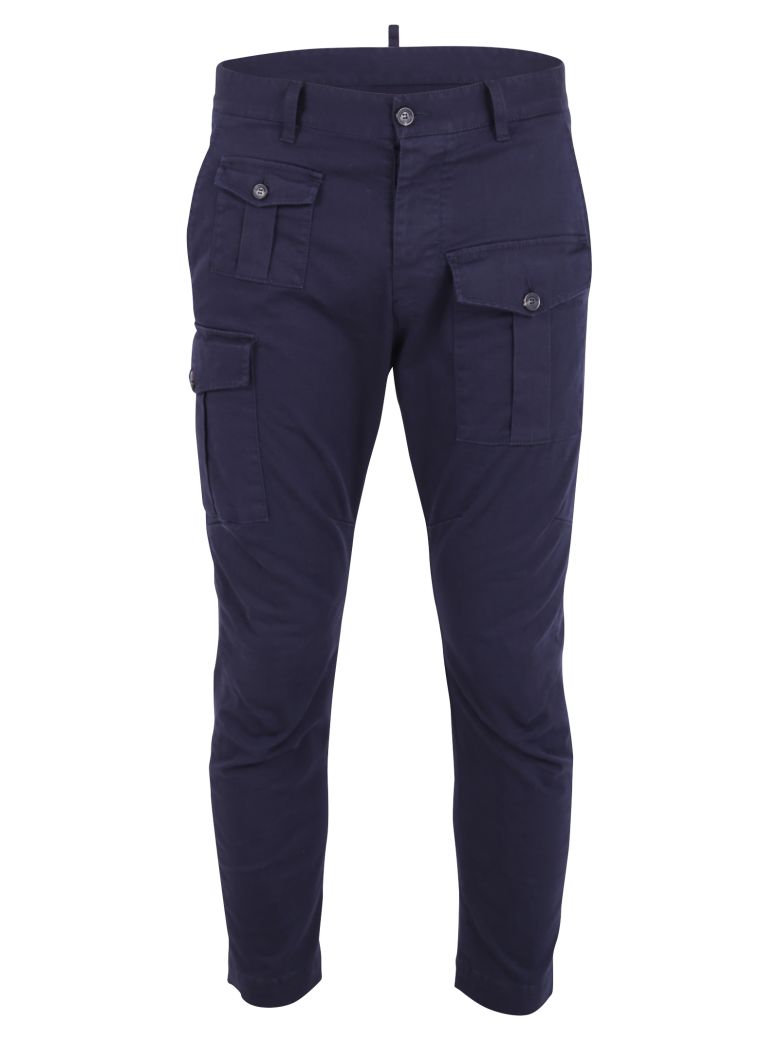 DSQUARED2 BLUE CARGO TROUSERS,10581612
