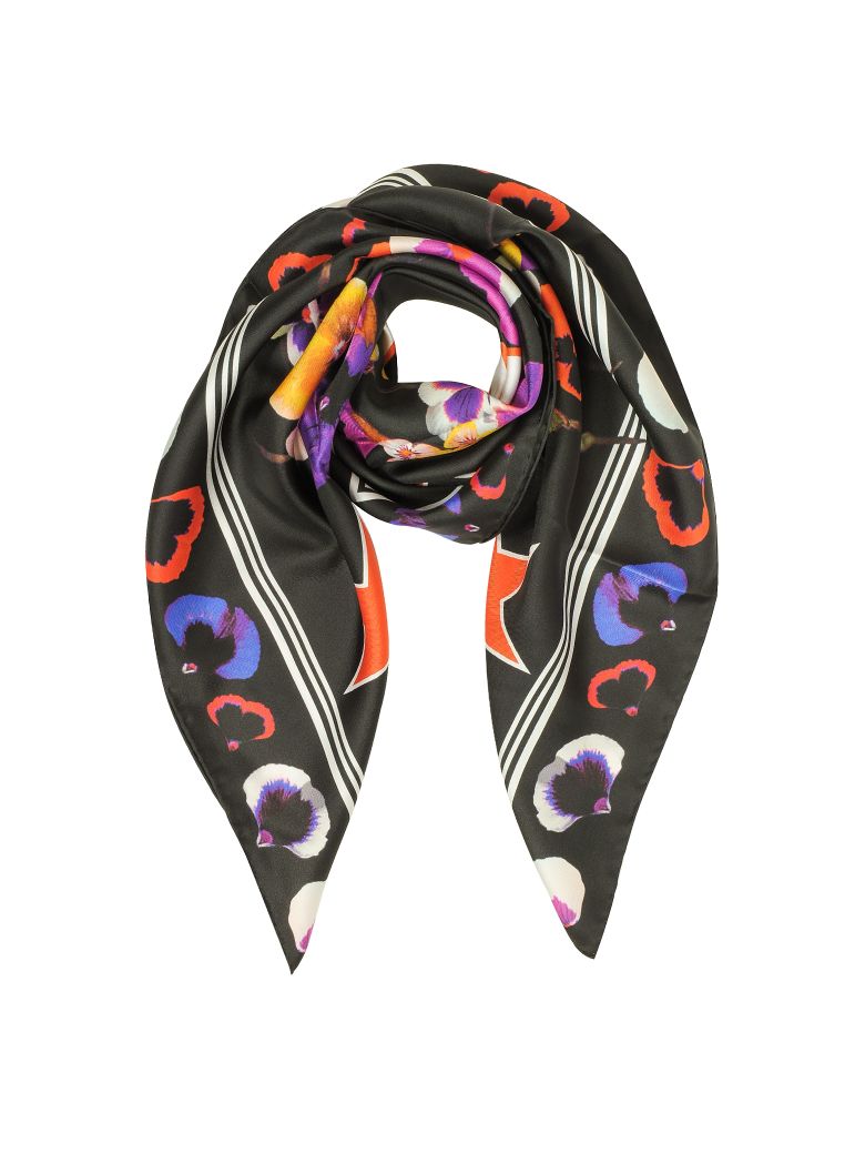 GIVENCHY 74 FLORAL PRINT SILK SQUARE SCARF,10610380