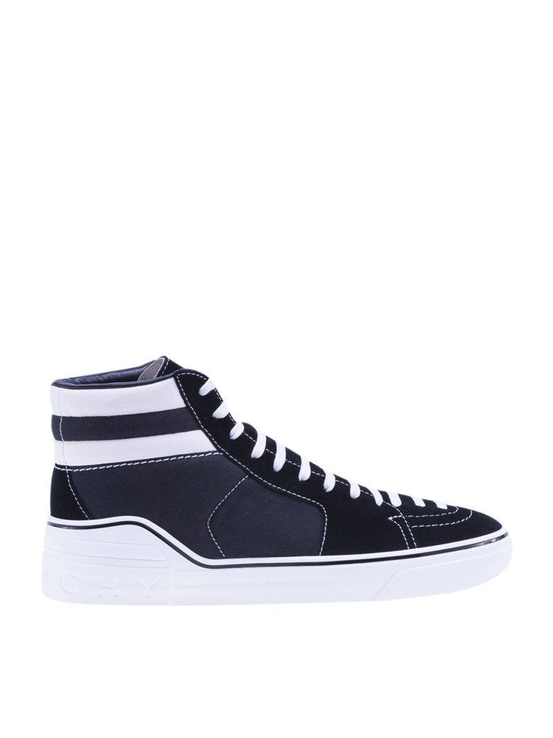 GIVENCHY George V Suede And Cotton-Canvas High-Top Sneakers in Oxford ...