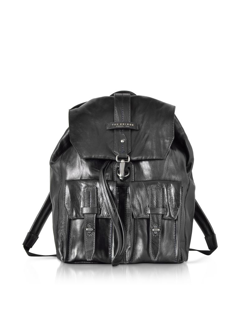 THE BRIDGE WASHED CALF LEATHER BACKPACK,10619379