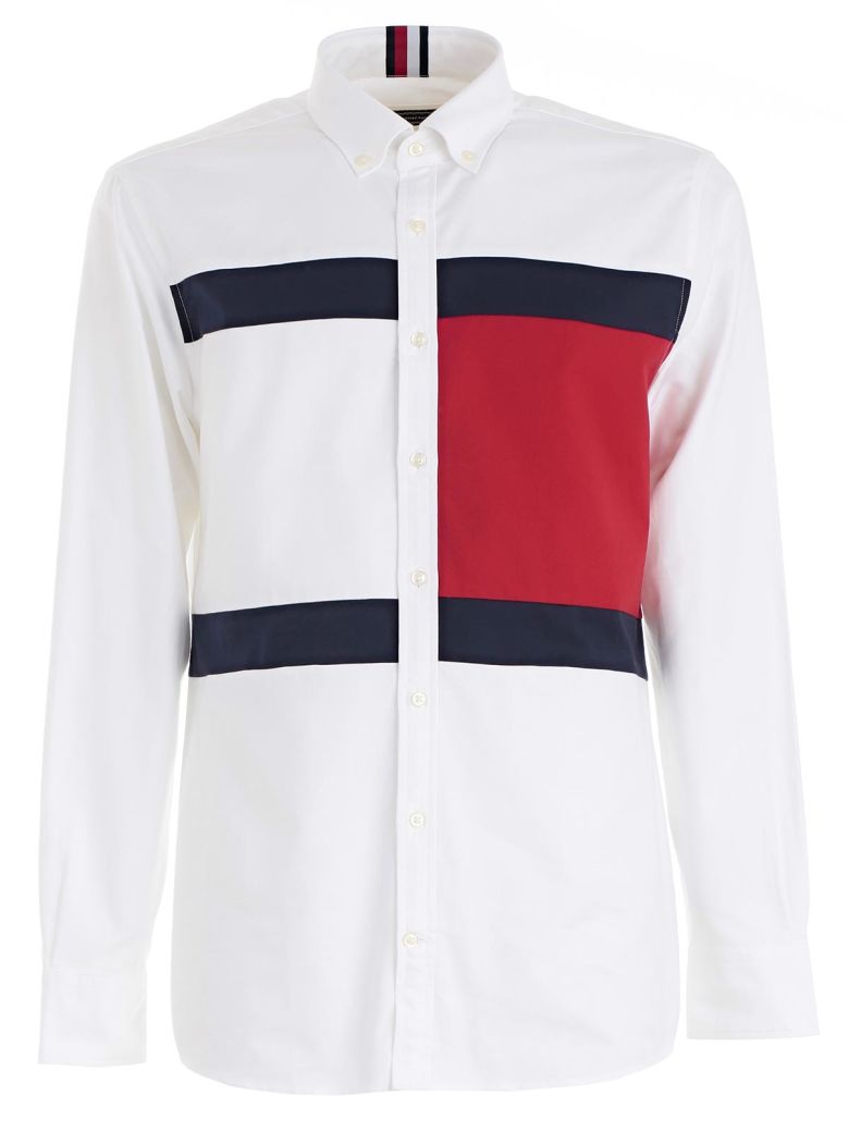 tommy hilfiger color block shirt