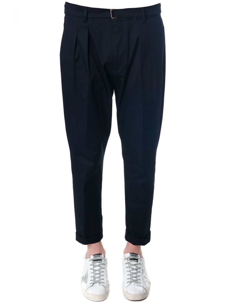 LOW BRAND NAVY BLU COTTON TROUSERS,10613142