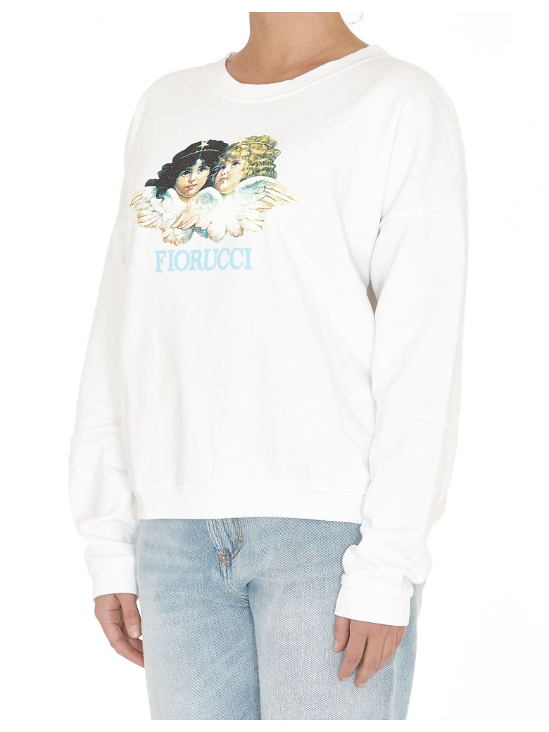 Fiorucci Vintage Angels Cropped Sweatshirt Grey
