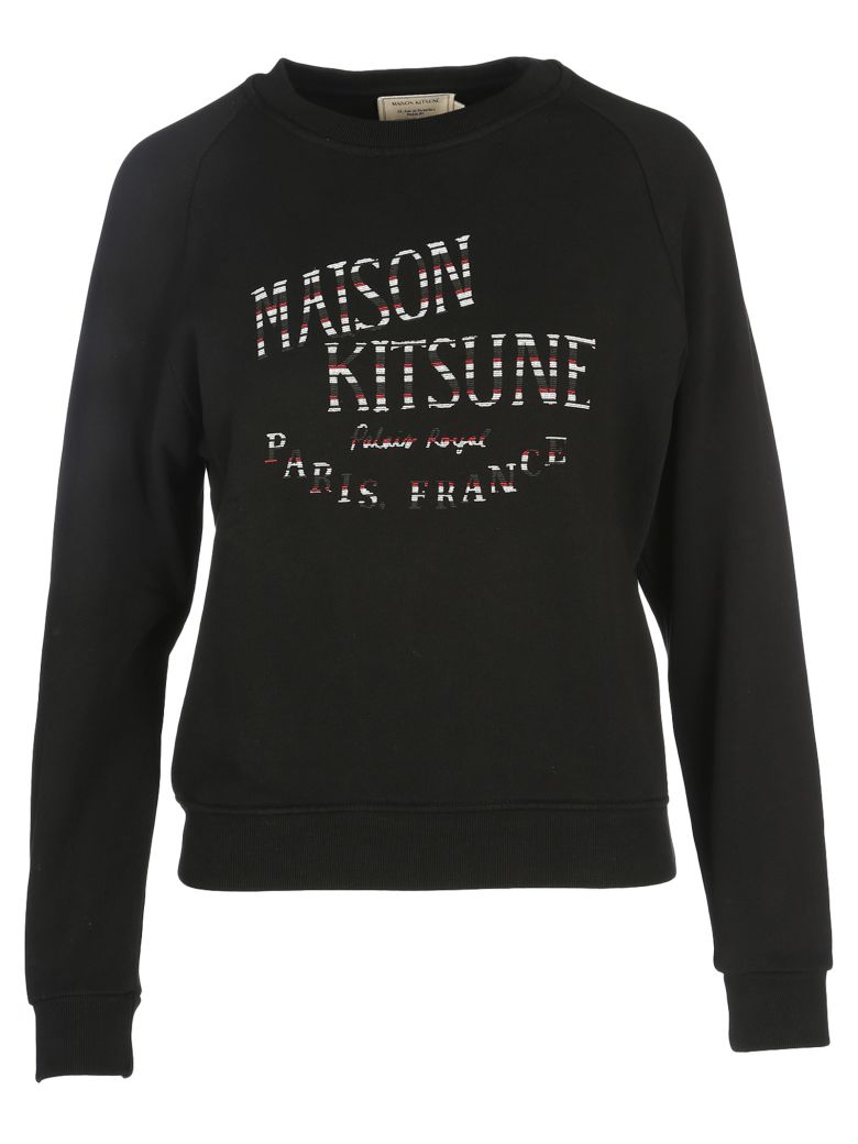 maison kitsune felpa maison k in black