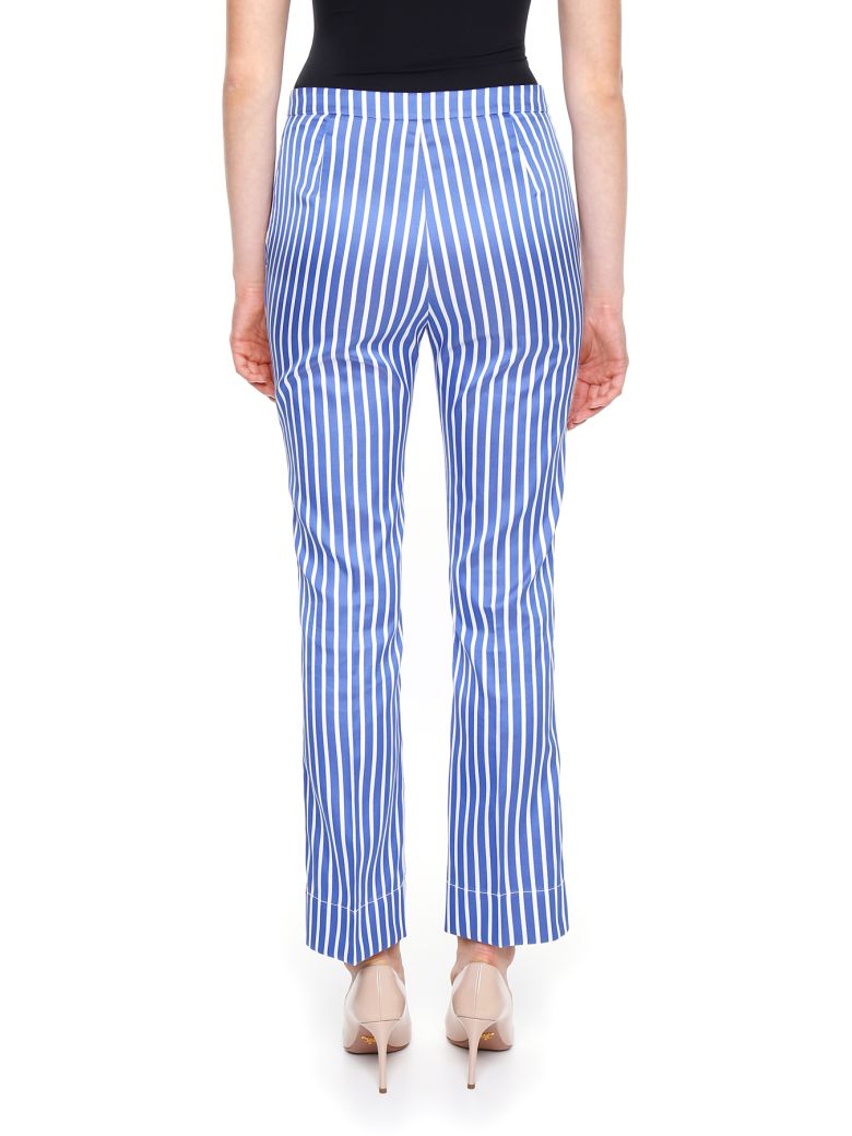 ladies navy striped trousers