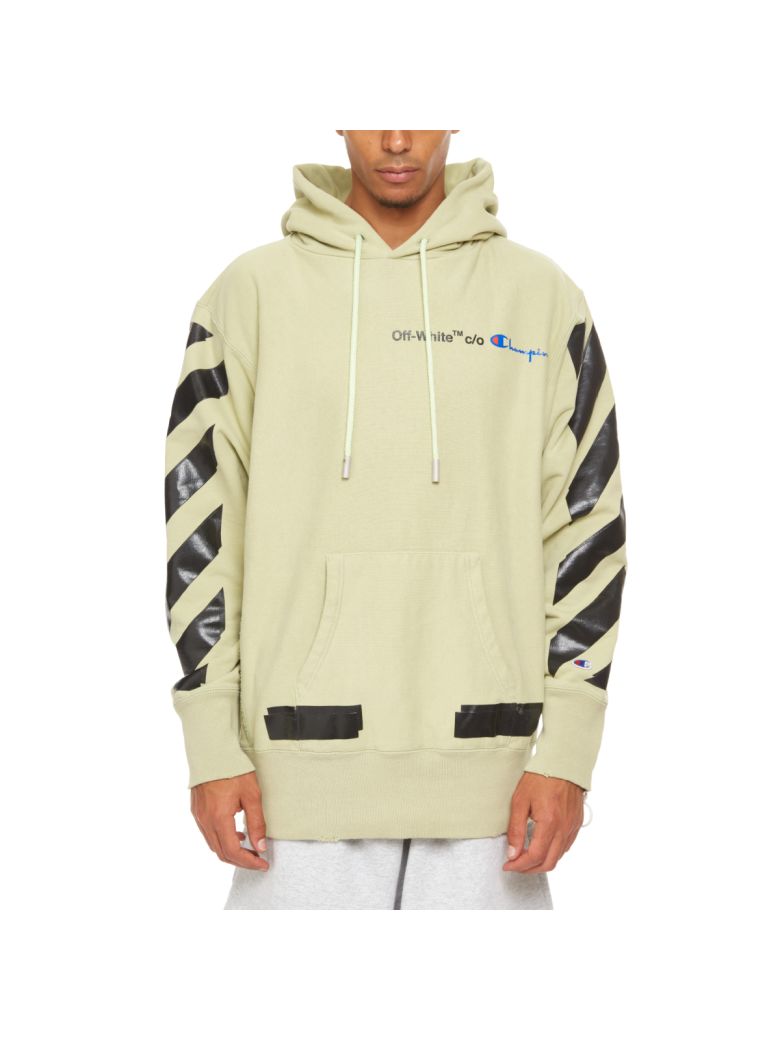 Shop Off-White Champion Hoodie In Green