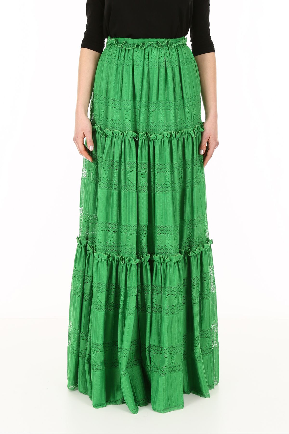 capucci - long skirt - verde prato|verde, womens skirts | itali