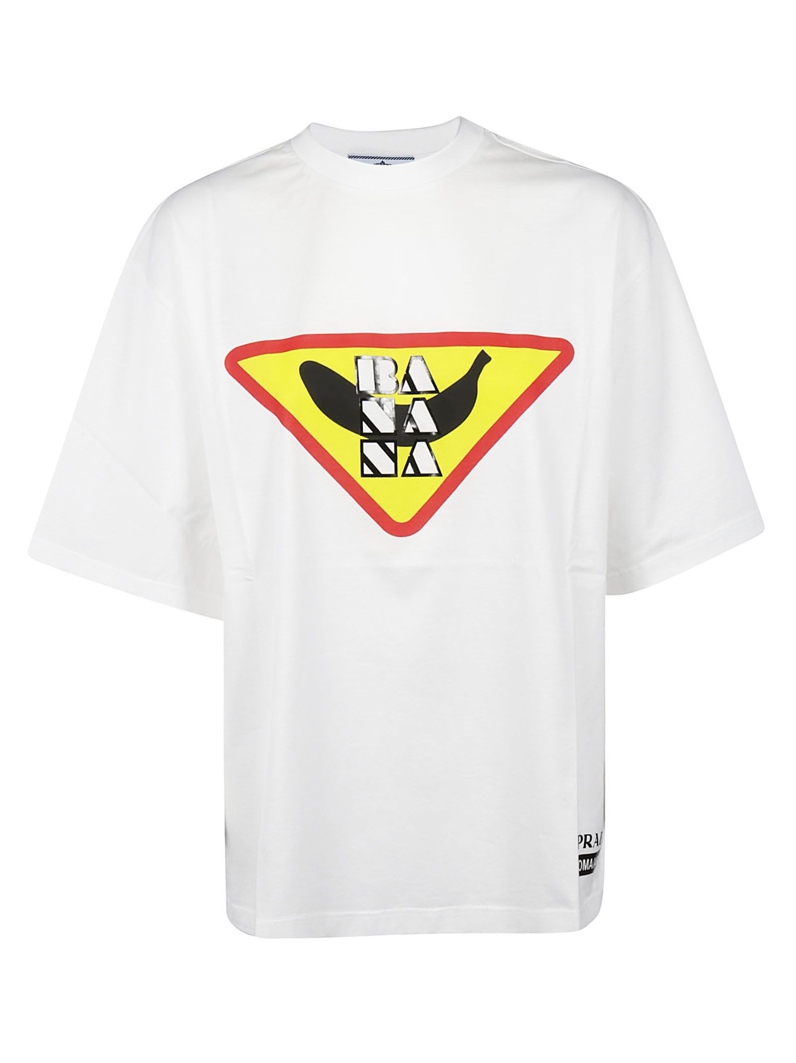 Prada Banana Logo Tshirt Fbianco 10689258 italist