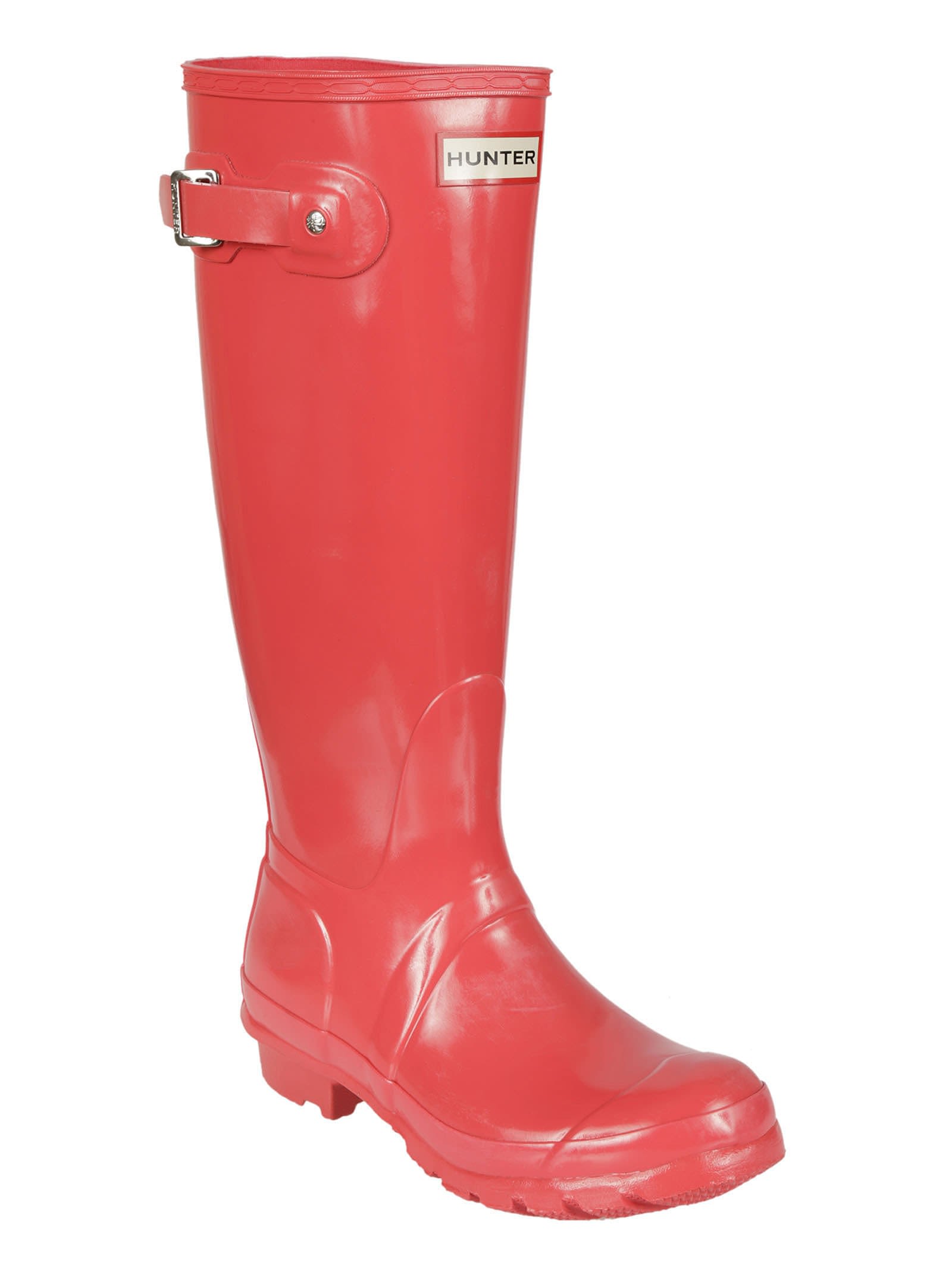 Hunter - Hunter Coral Buckle Knee Lenght Rain Boots - Orange, Women's ...