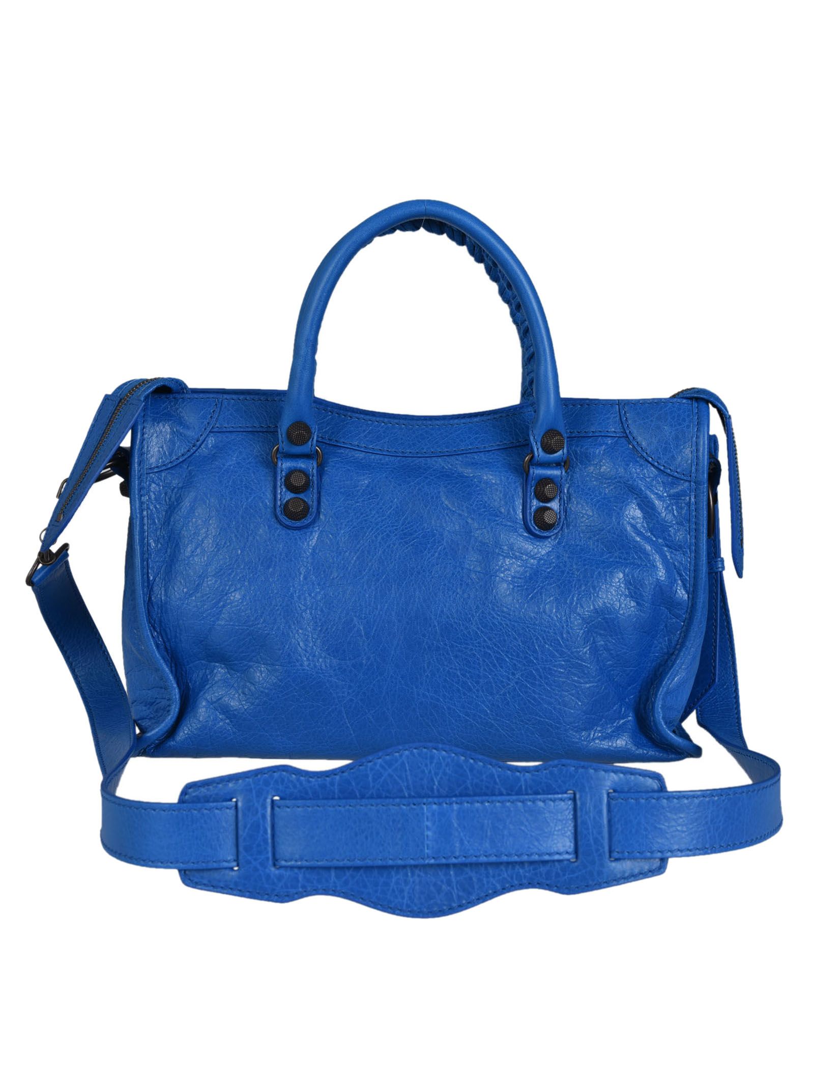 balenciaga mini city bag blue