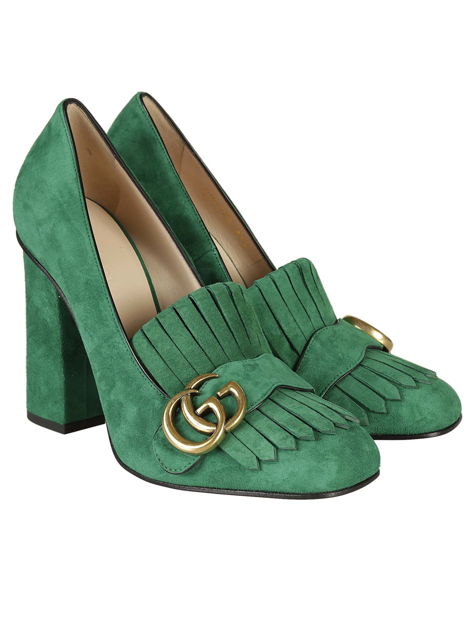italist | Best price in the market for Gucci Gucci Suede Pumps - Green ...