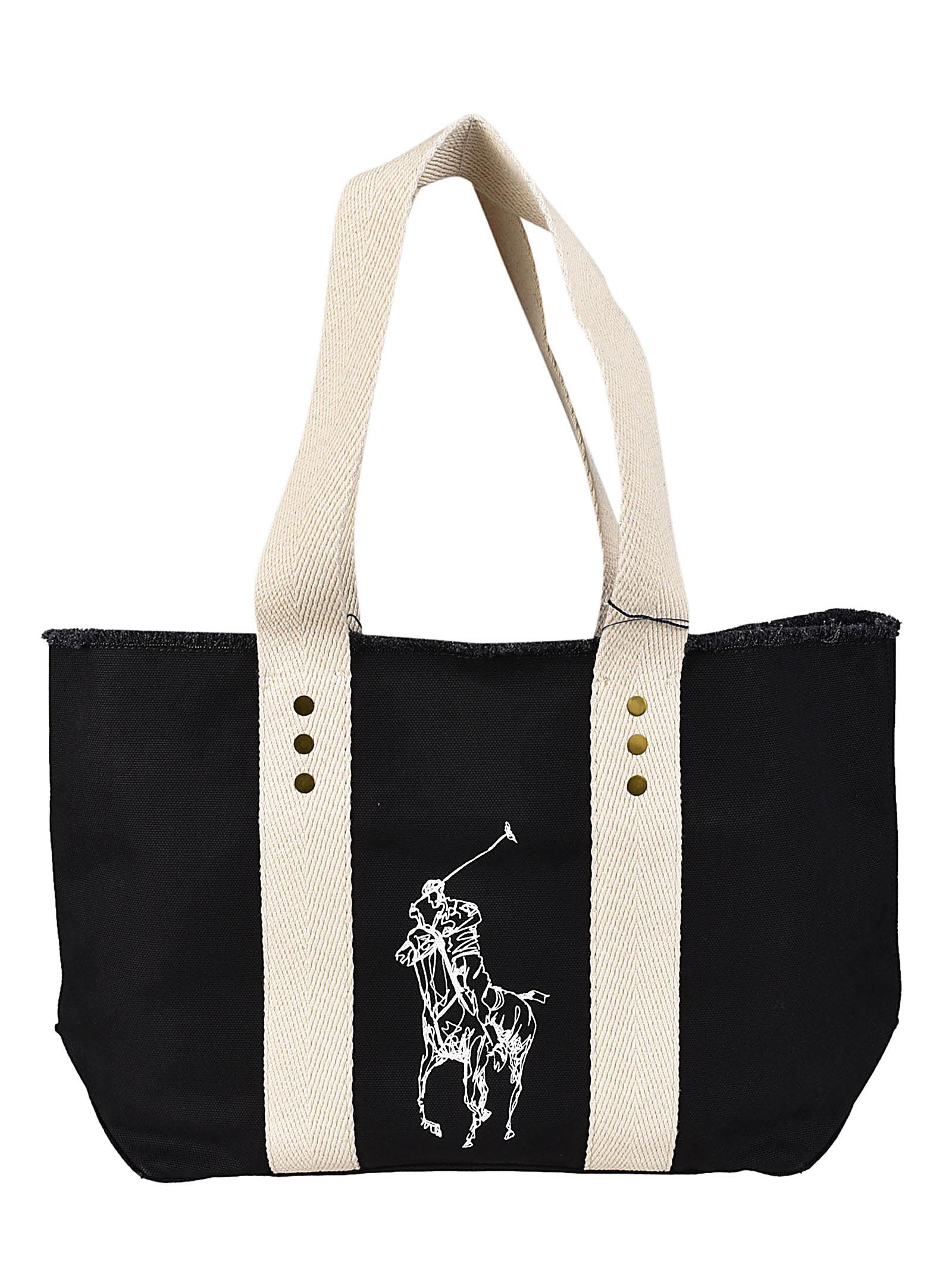 POLO RALPH LAUREN FRAYED EDGES TOTE,10609354