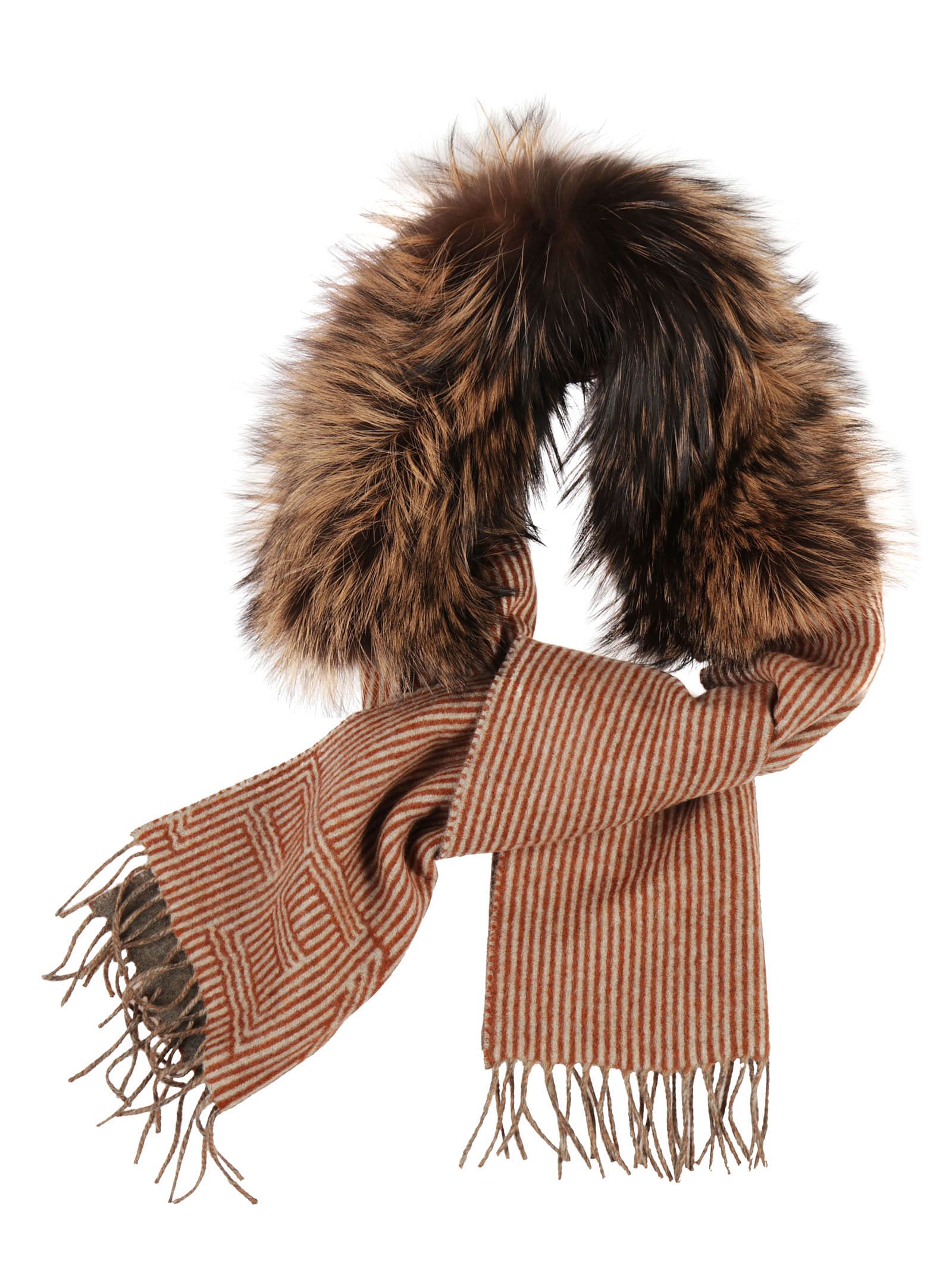 italist | Best price in the market for Fendi Fendi Touch Of Fur Scarf ...