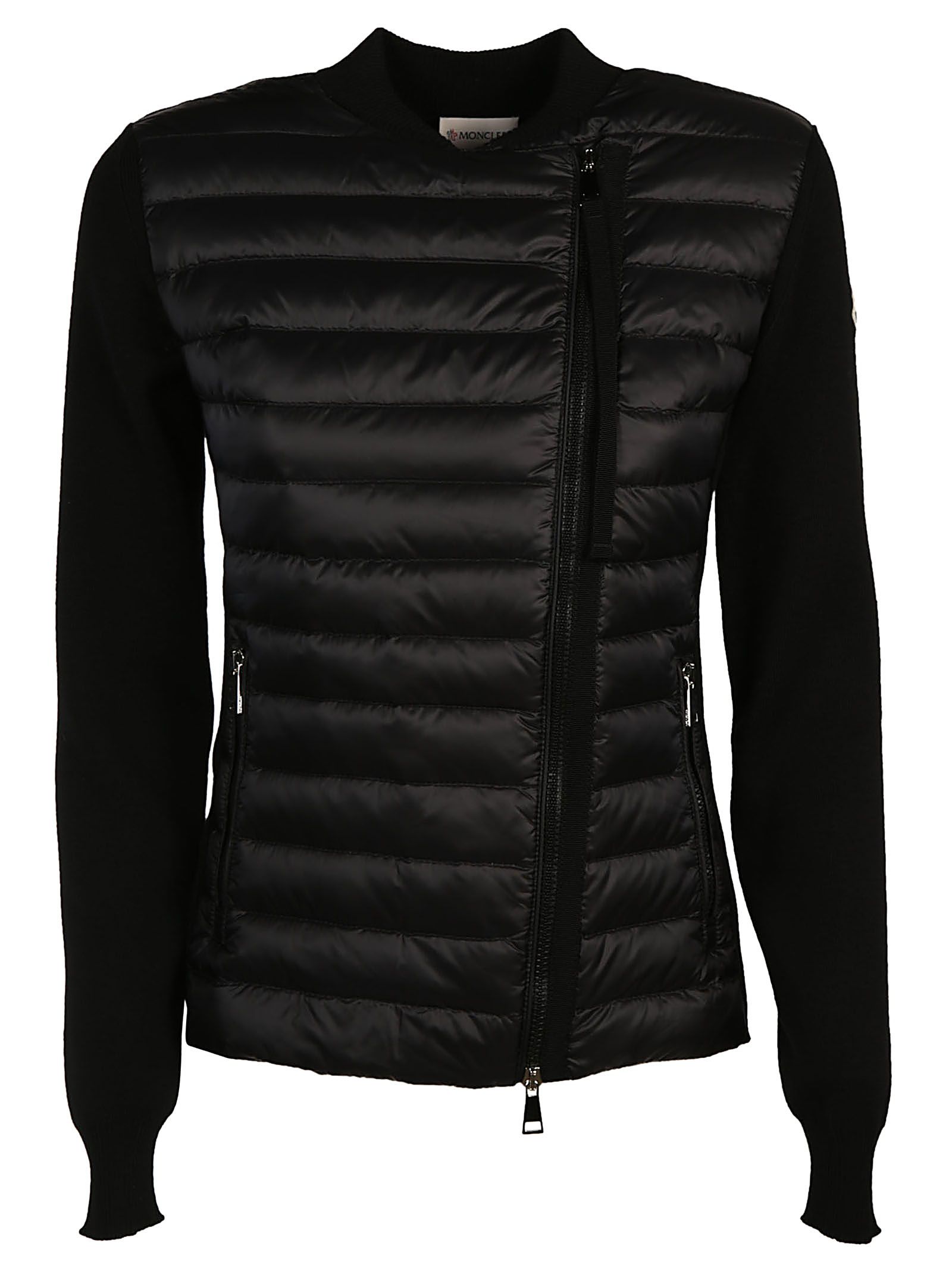 Moncler - Moncler Padded Front Knitted Cardigan - Black, Women's ...