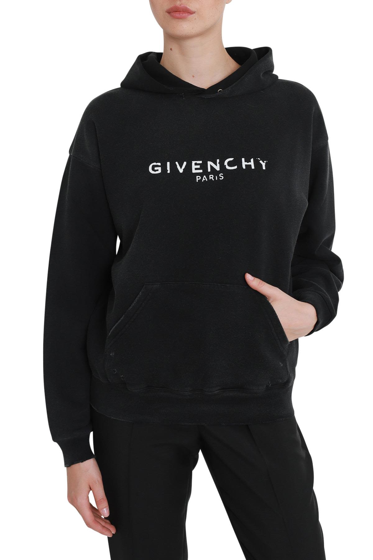 Givenchy Givenchy Paris Destroyed Hoodie - Nero - 10640368 | italist