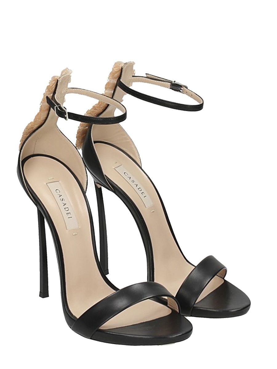 Casadei - Casadei Sandals In Black Leather - black, Women's Sandals ...