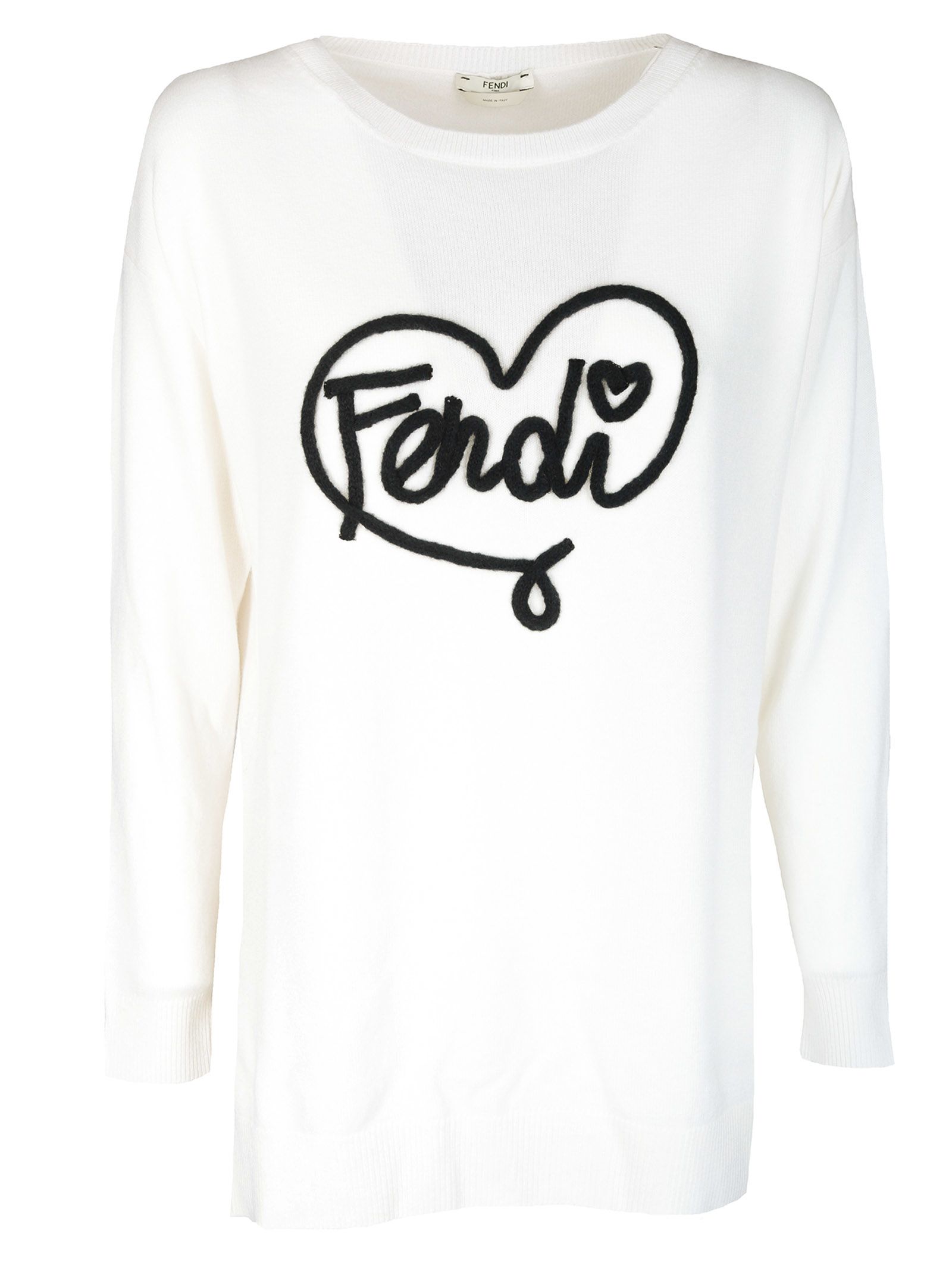 italist | Best price in the market for Fendi Fendi Heart Logo Sweater ...