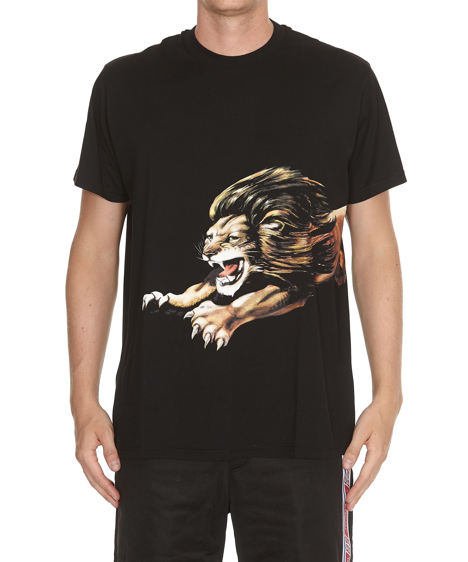 GIVENCHY LEO LION-PRINT COTTON T-SHIRT, BLACK | ModeSens