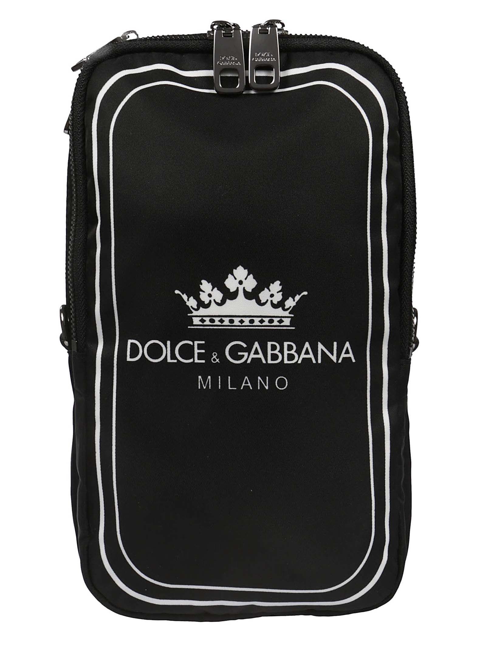 Dolce & Gabbana Crown Logo Print Shoulder Bag - Hnrnero - 10654531 ...