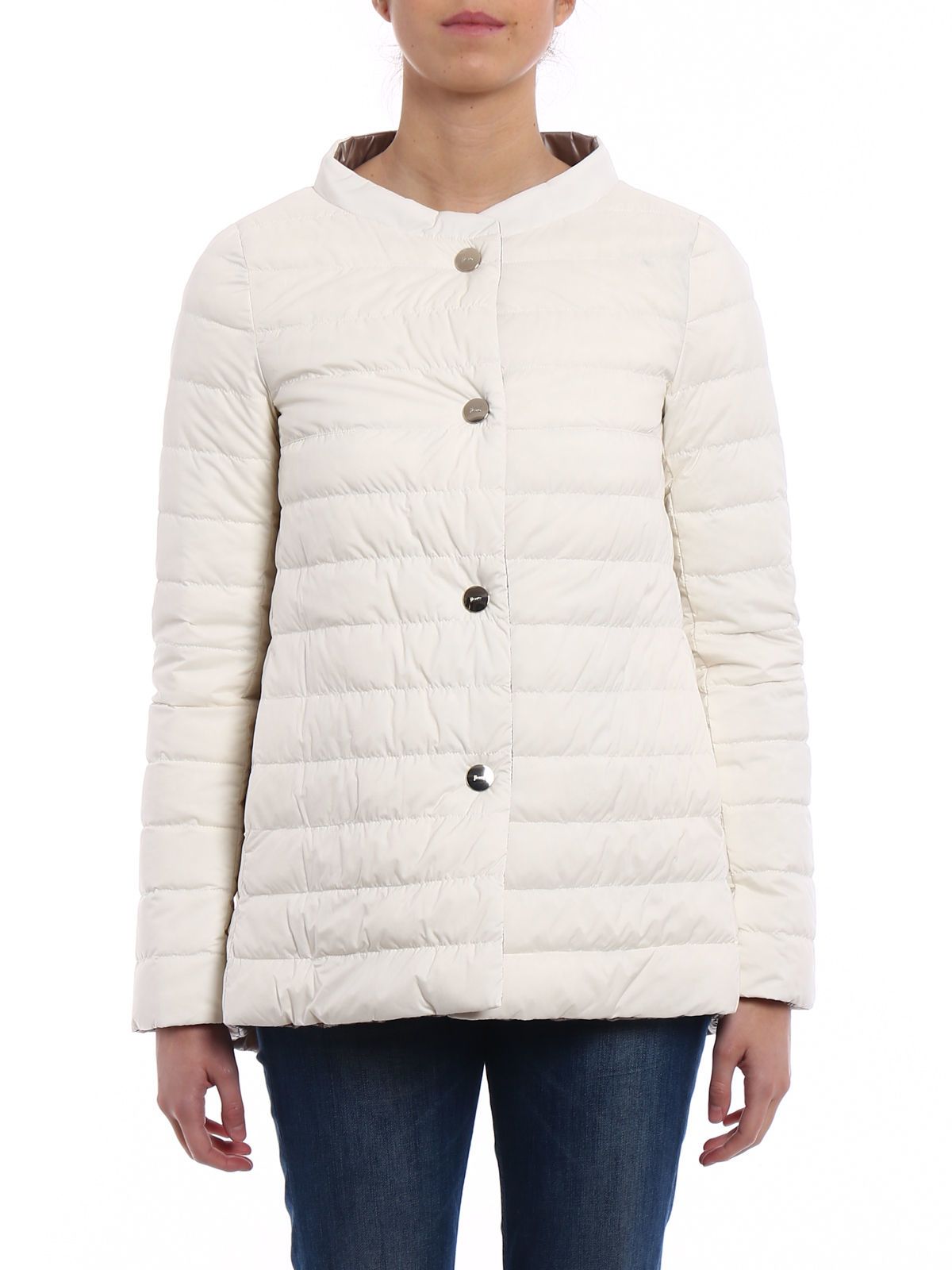 Herno - Herno Long Sleeved Quilted Jacket - White/turtledove, Women's ...