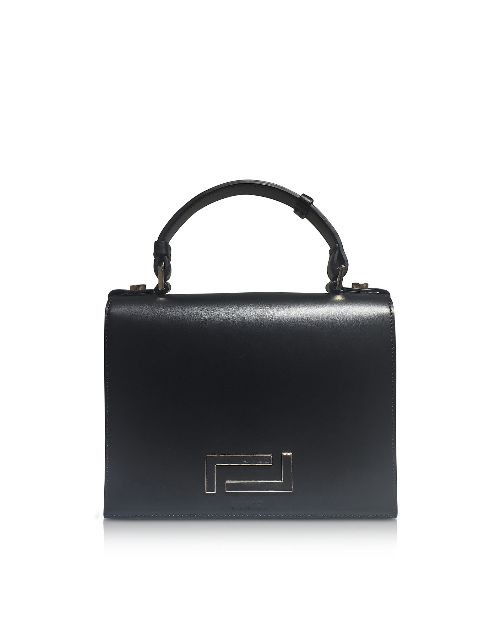 Lancel PIA BLACK SMOOTH LEATHER AND SUEDE SATCHEL BAG